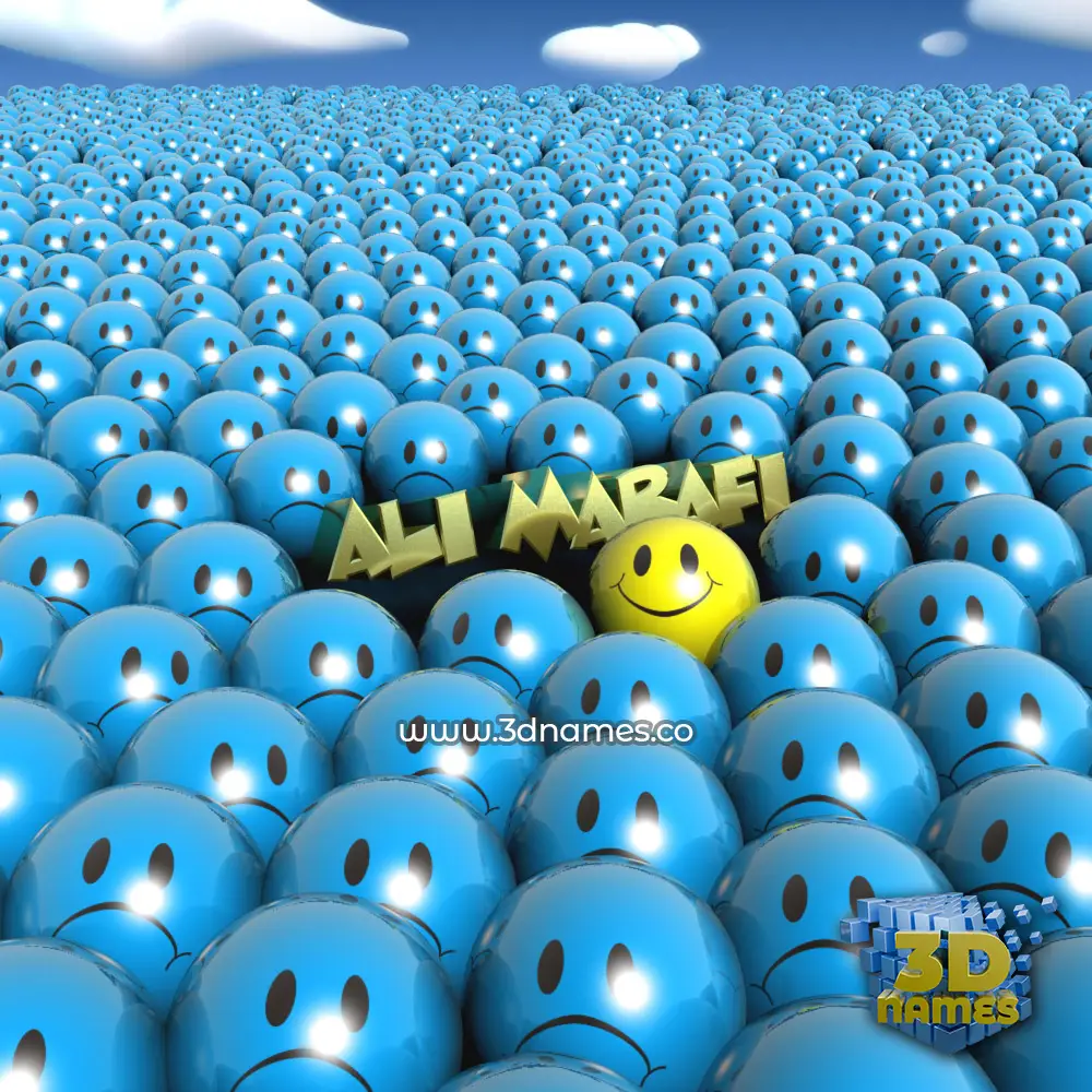 ali marafi in Special Smileys style - 3D name wallpaper