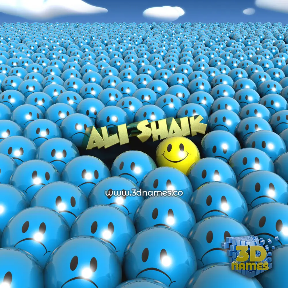 ali shaik in Special Smileys style - 3D name wallpaper