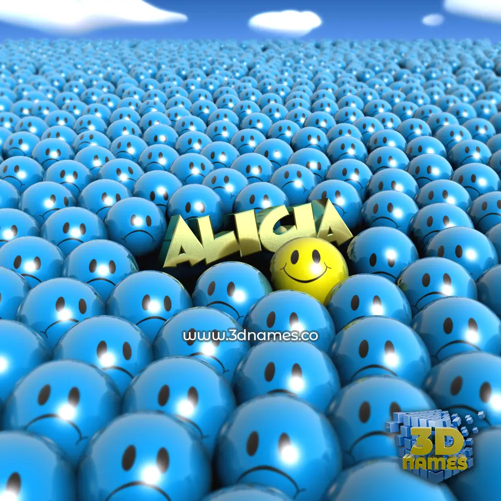 alicia in Special Smileys style - 3D name wallpaper