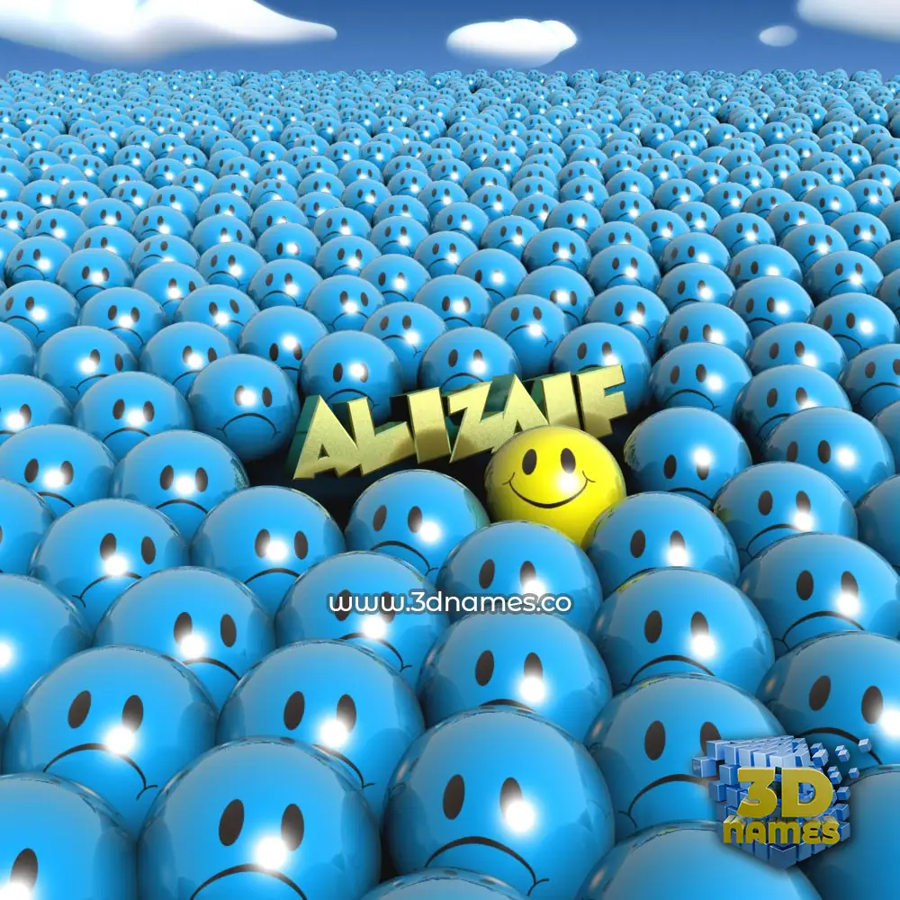 alizaif in Special Smileys style - 3D name wallpaper