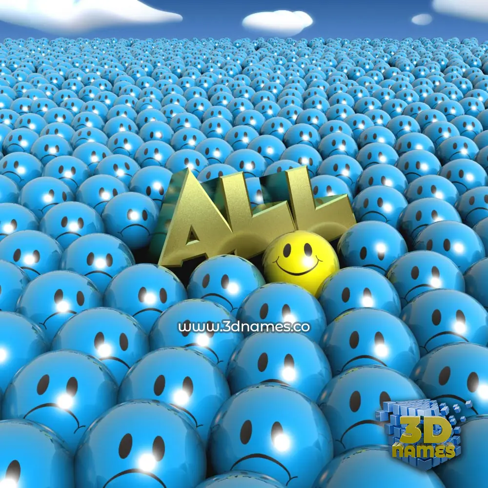 all in Special Smileys style - 3D name wallpaper