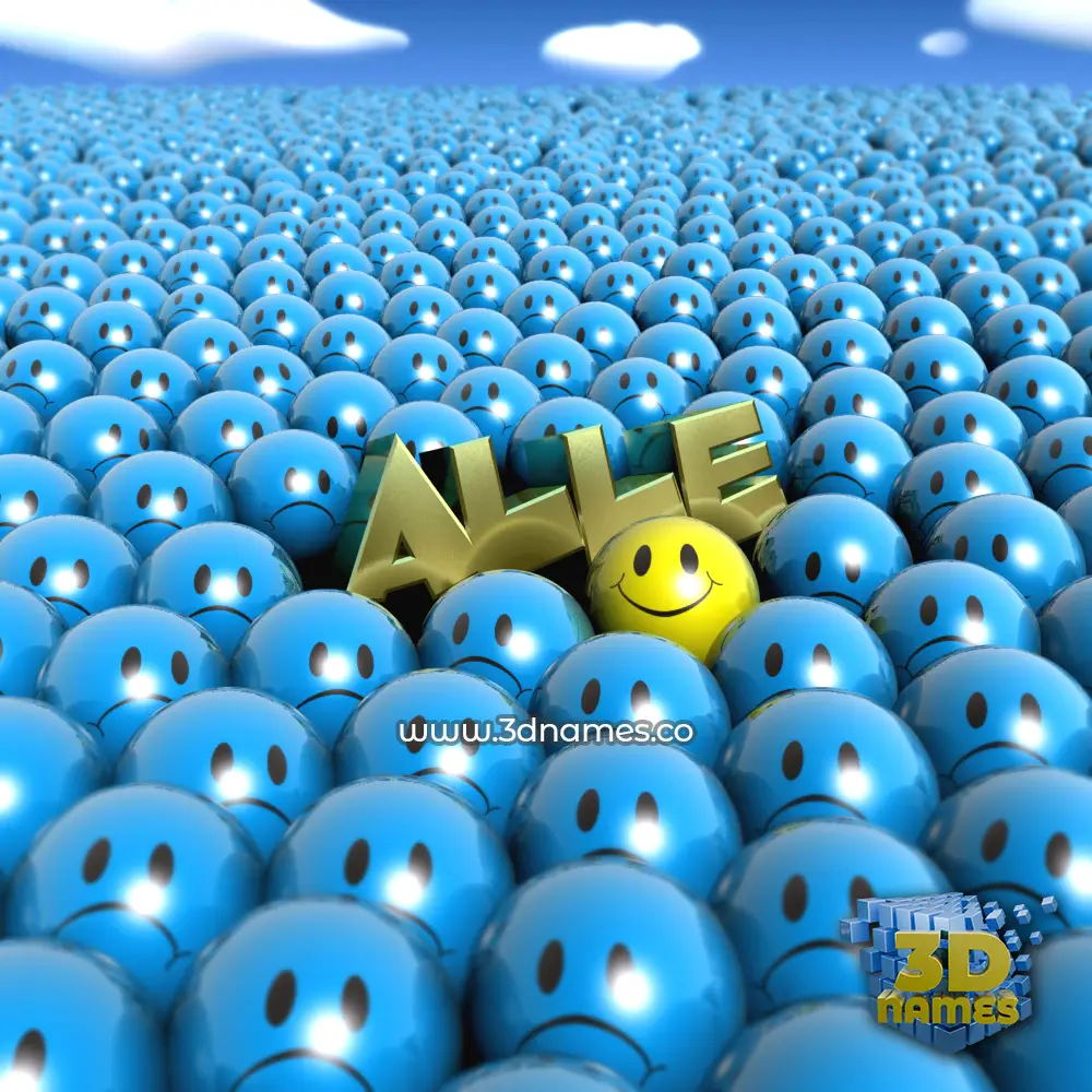 alle in Special Smileys style - 3D name wallpaper