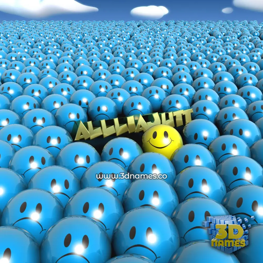 allliajutt in Special Smileys style - 3D name wallpaper