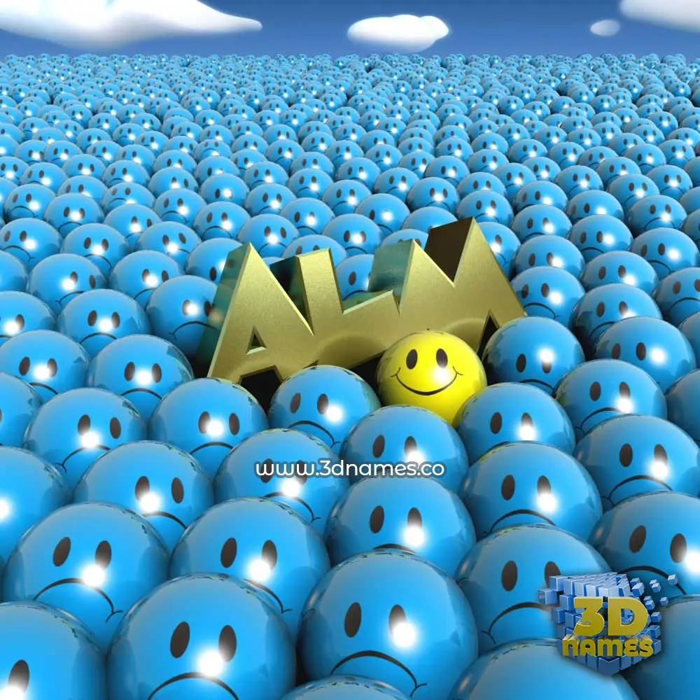 alm in Special Smileys style - 3D name wallpaper