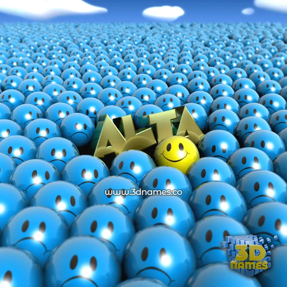 alta in Special Smileys style - 3D name wallpaper