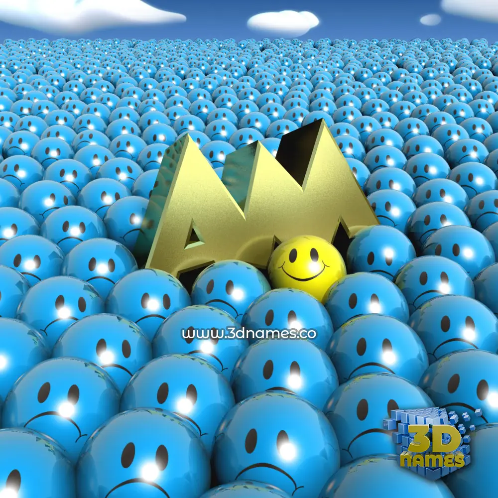 am in Special Smileys style - 3D name wallpaper