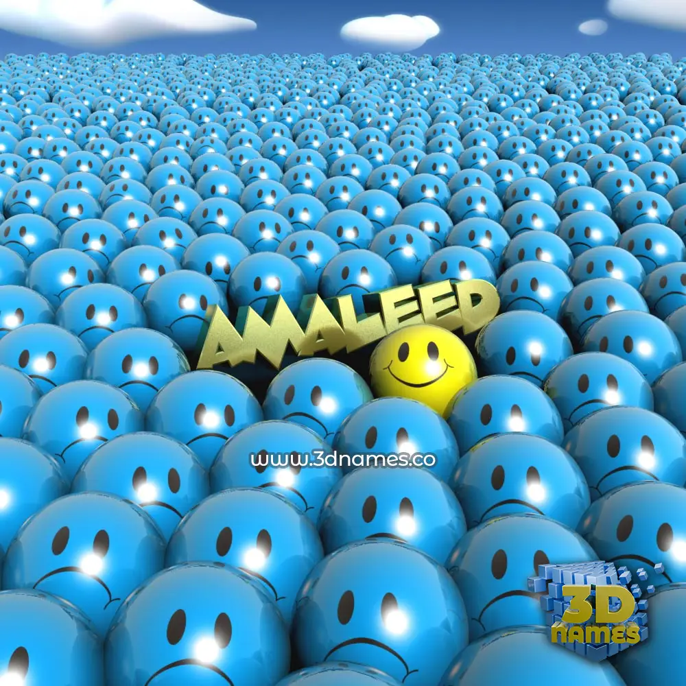 amaleed in Special Smileys style - 3D name wallpaper