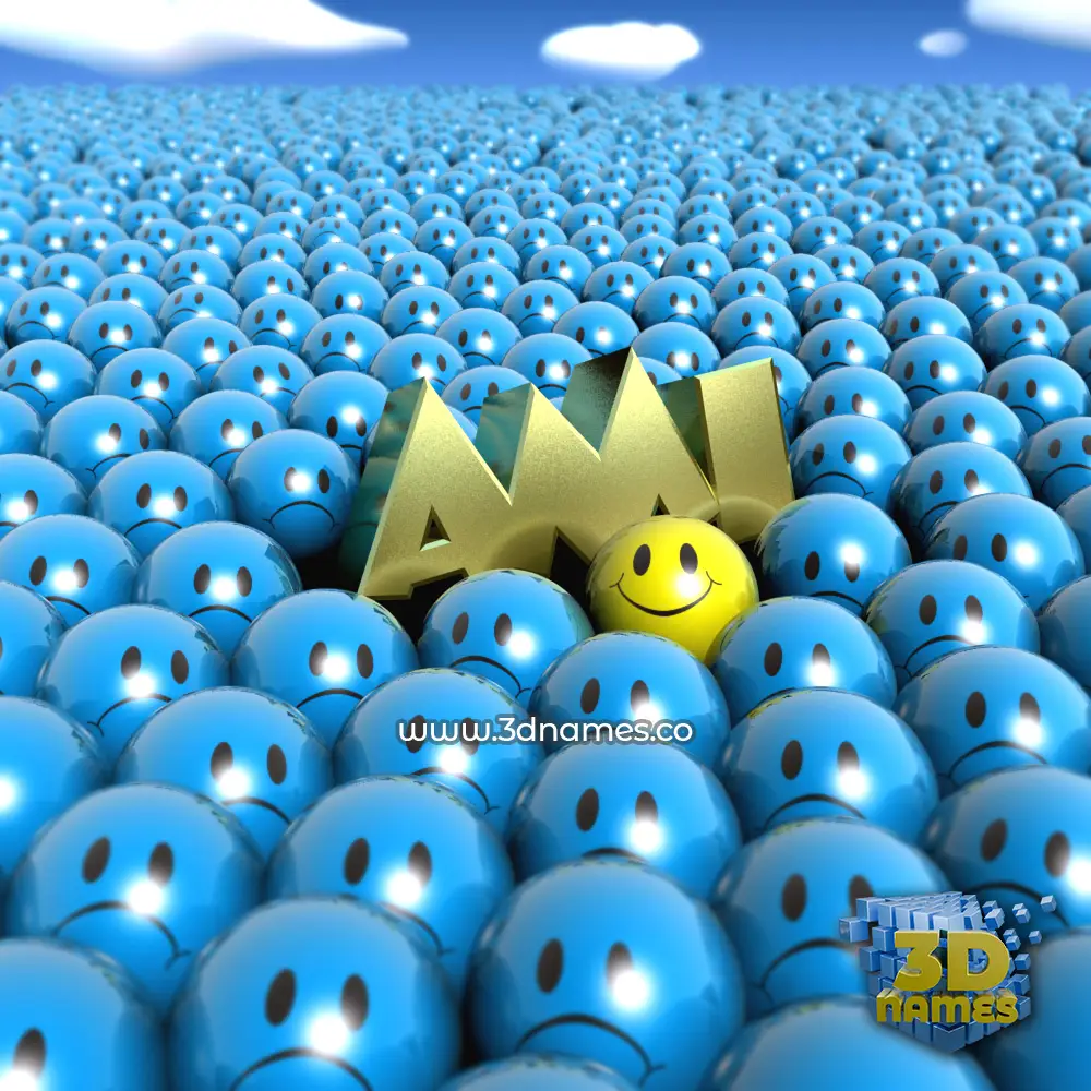 ami in Special Smileys style - 3D name wallpaper