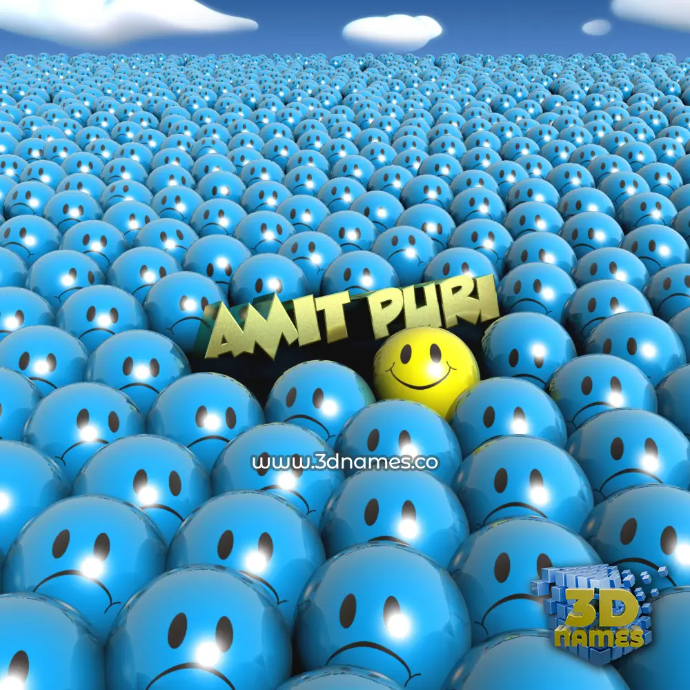 amit puri in Special Smileys style - 3D name wallpaper