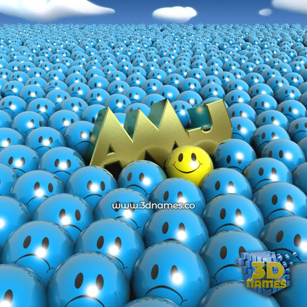 amj in Special Smileys style - 3D name wallpaper