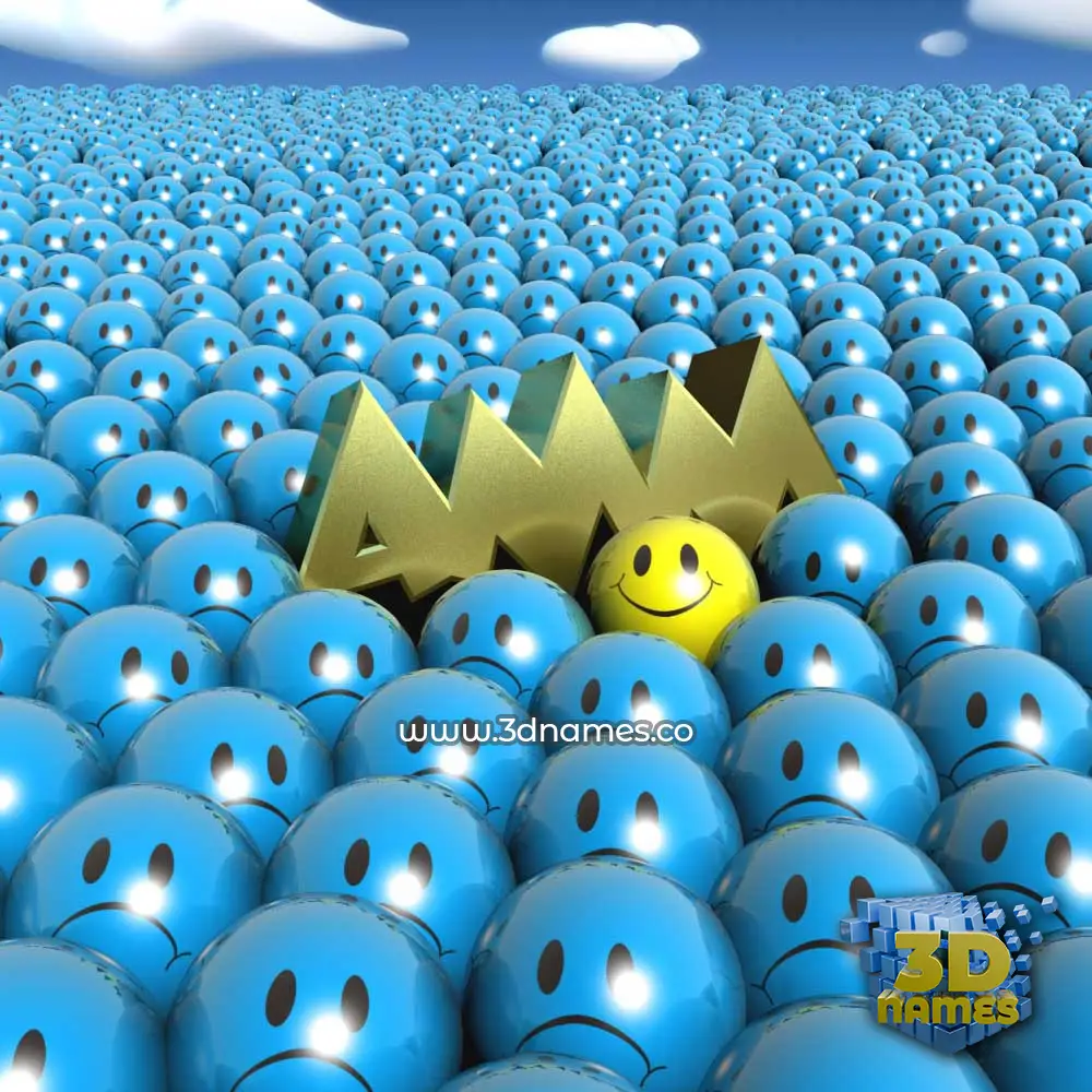 amm in Special Smileys style - 3D name wallpaper