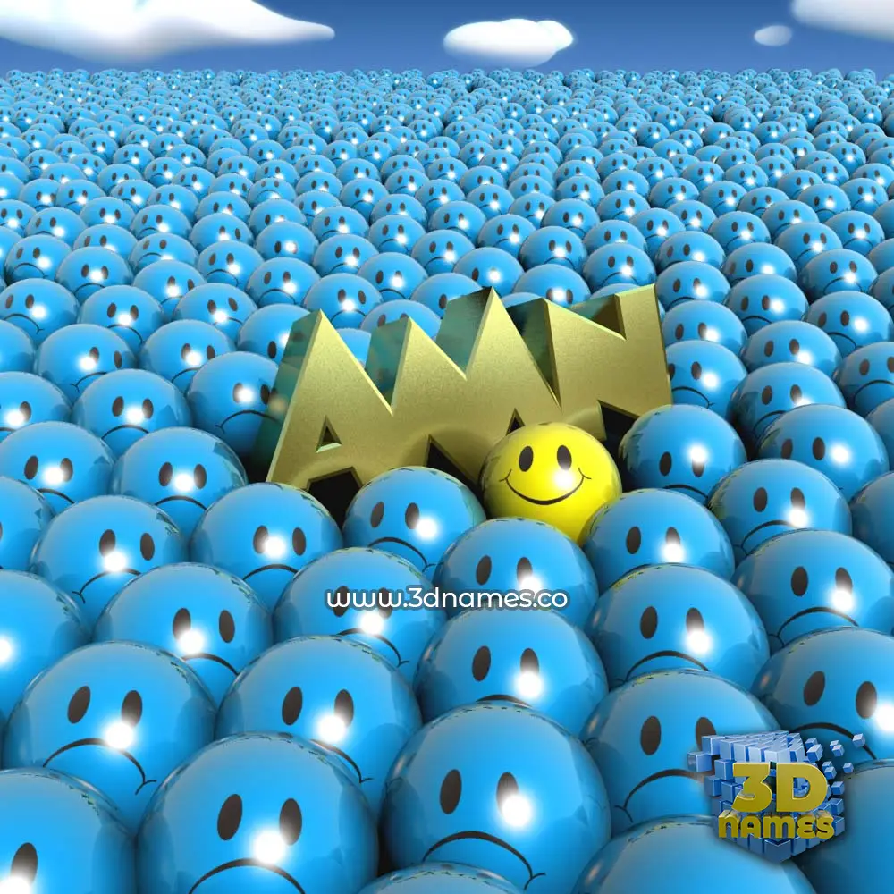 amn in Special Smileys style - 3D name wallpaper