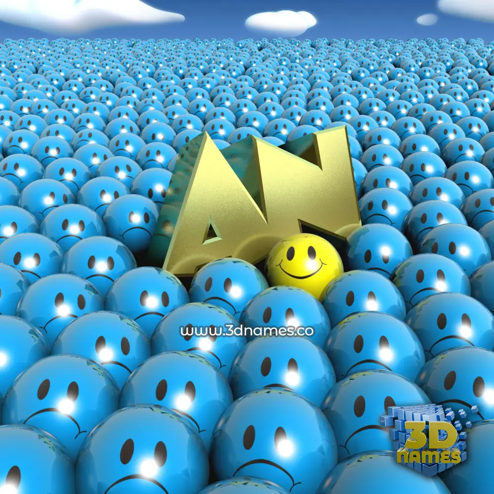 an in Special Smileys style - 3D name wallpaper