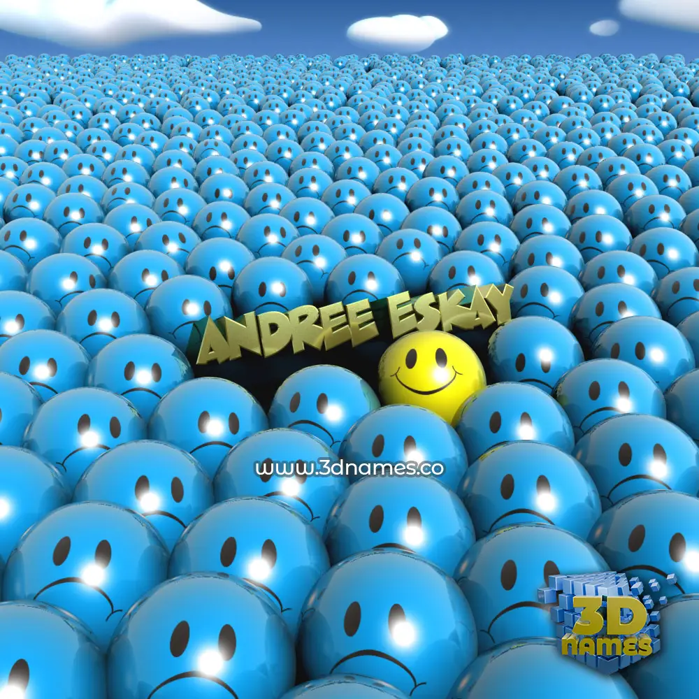 andree eskay in Special Smileys style - 3D name wallpaper