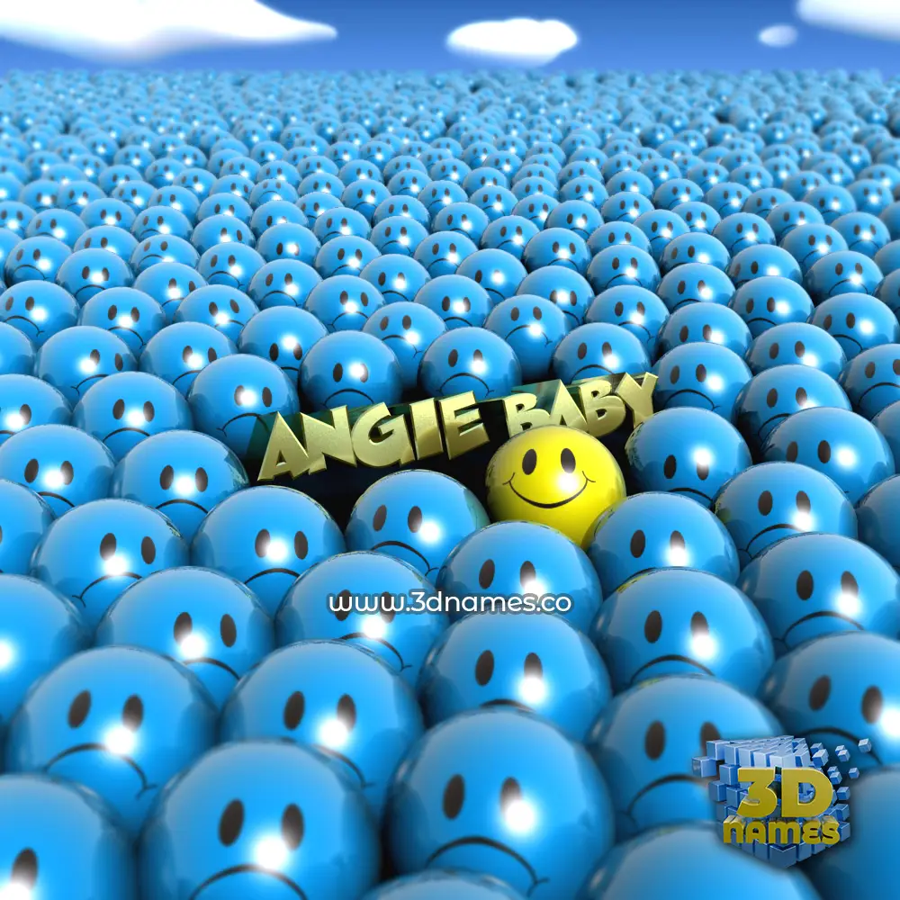 angie baby in Special Smileys style - 3D name wallpaper