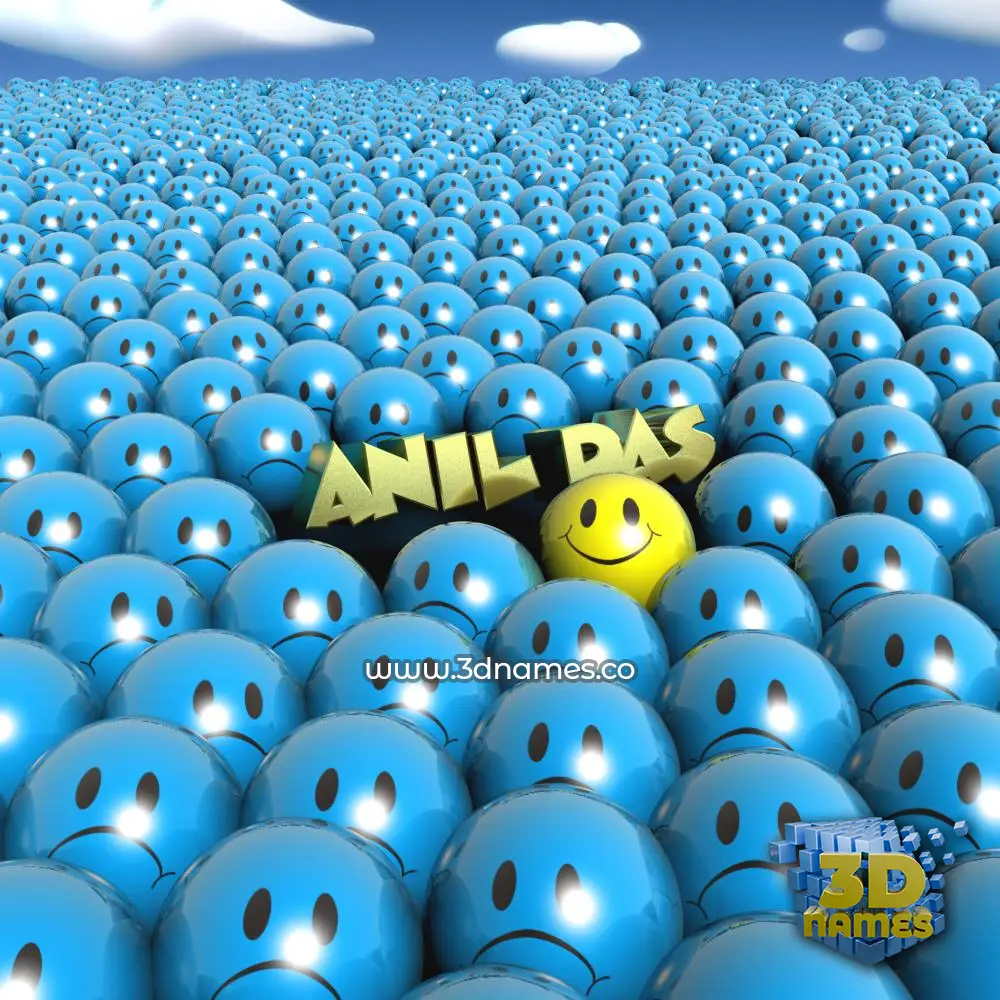 anil das in Special Smileys style - 3D name wallpaper