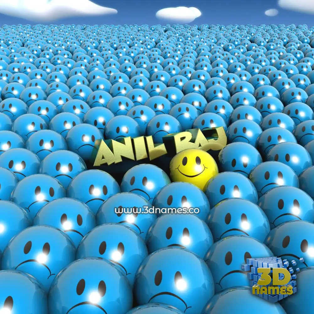 anil raj in Special Smileys style - 3D name wallpaper