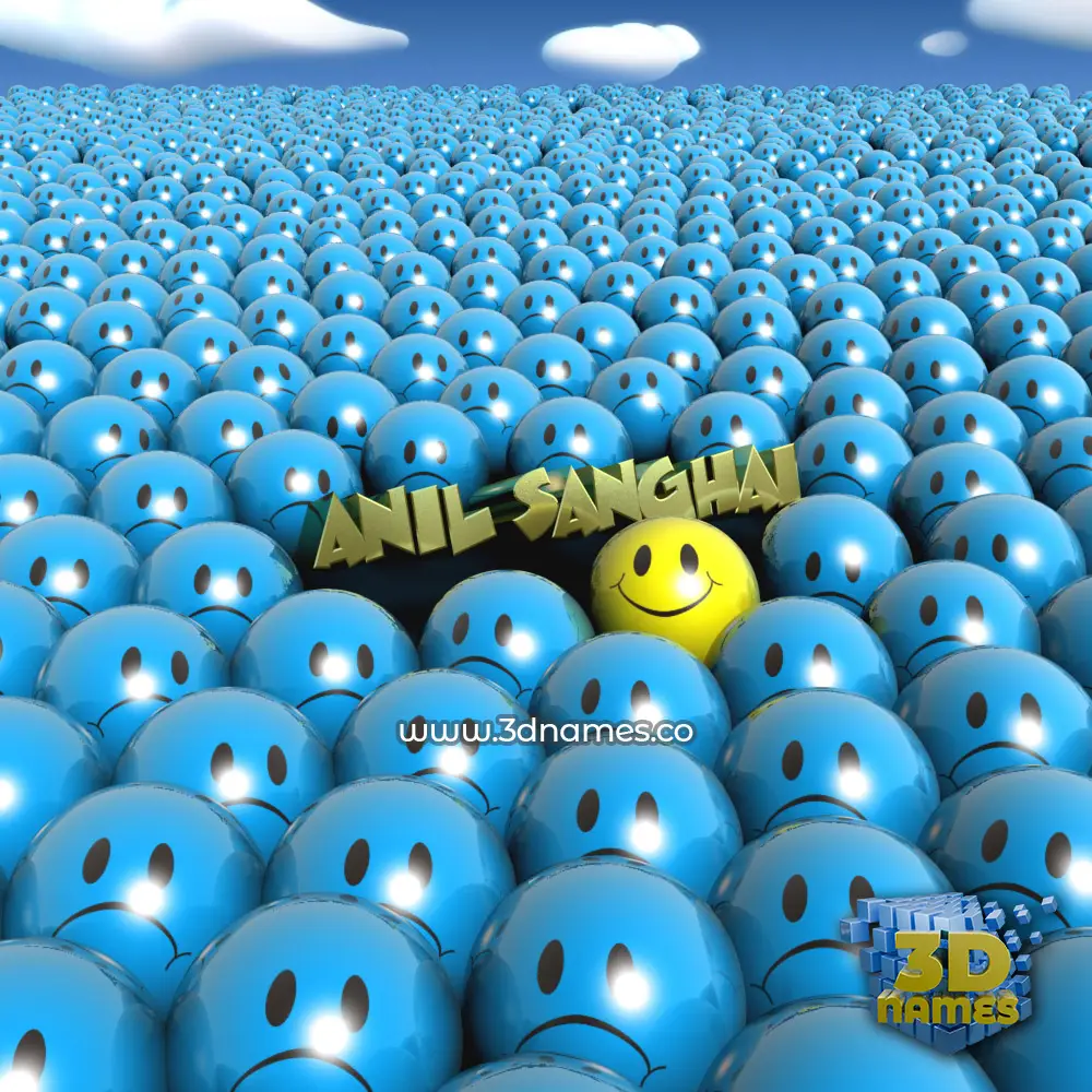 anil sanghai in Special Smileys style - 3D name wallpaper