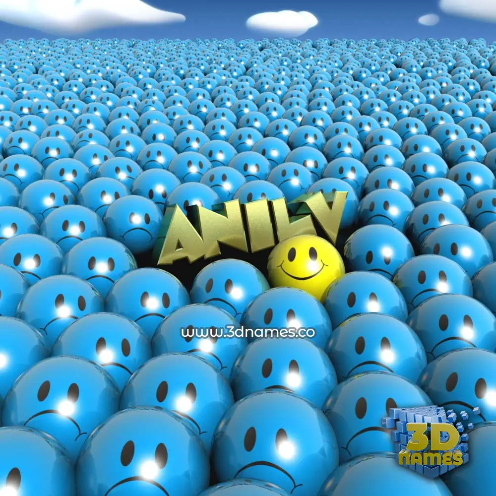 anilv in Special Smileys style - 3D name wallpaper