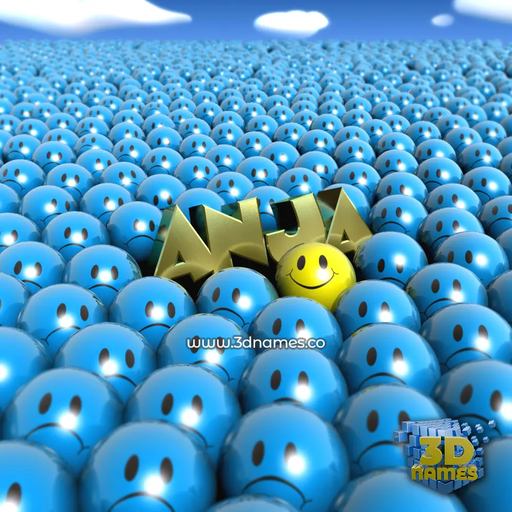 anja in Special Smileys style - 3D name wallpaper