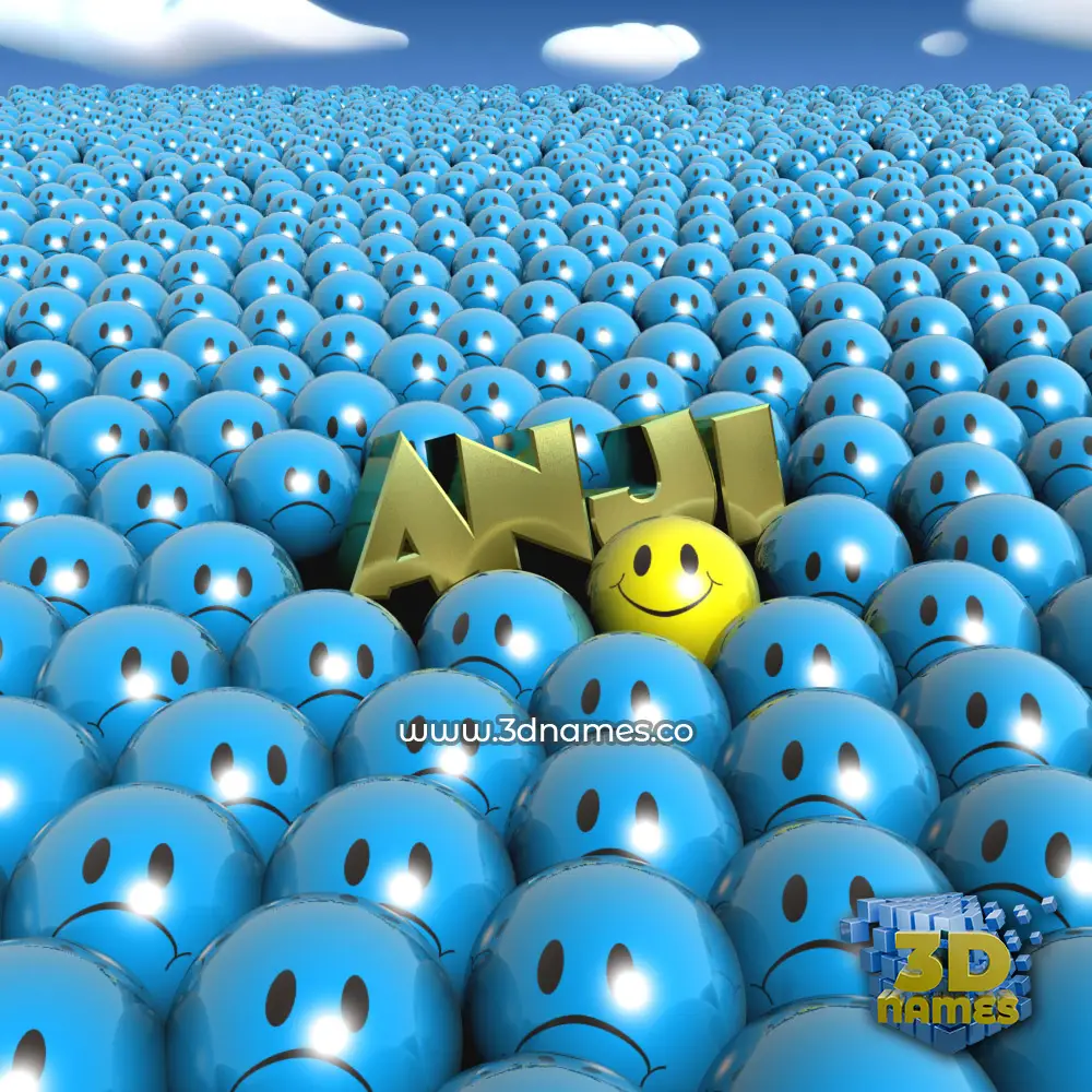 anji in Special Smileys style - 3D name wallpaper
