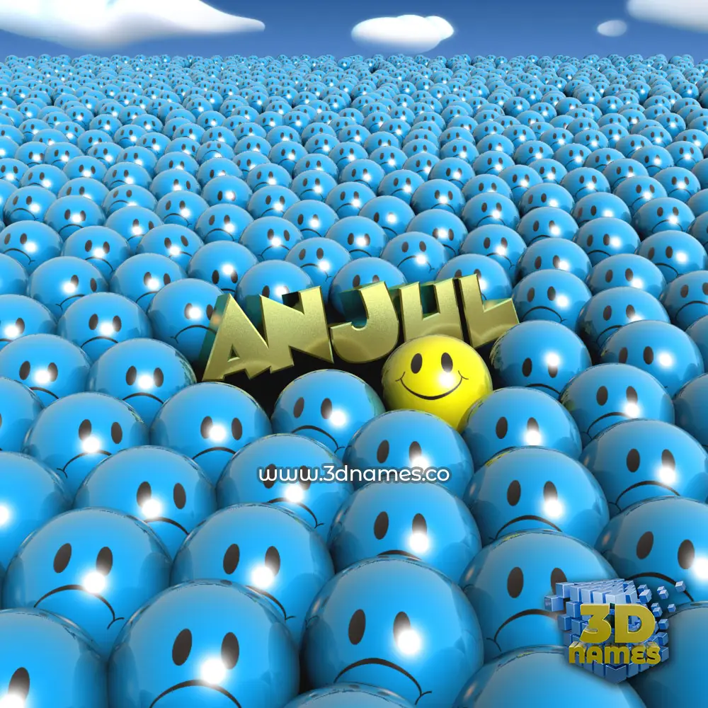 anjul in Special Smileys style - 3D name wallpaper
