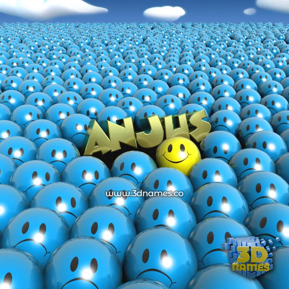 anjus in Special Smileys style - 3D name wallpaper