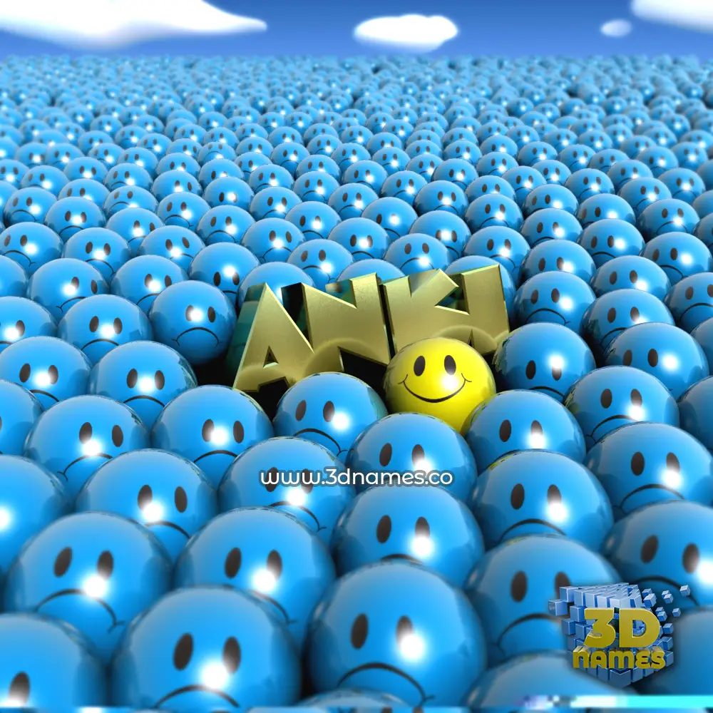 anki in Special Smileys style - 3D name wallpaper