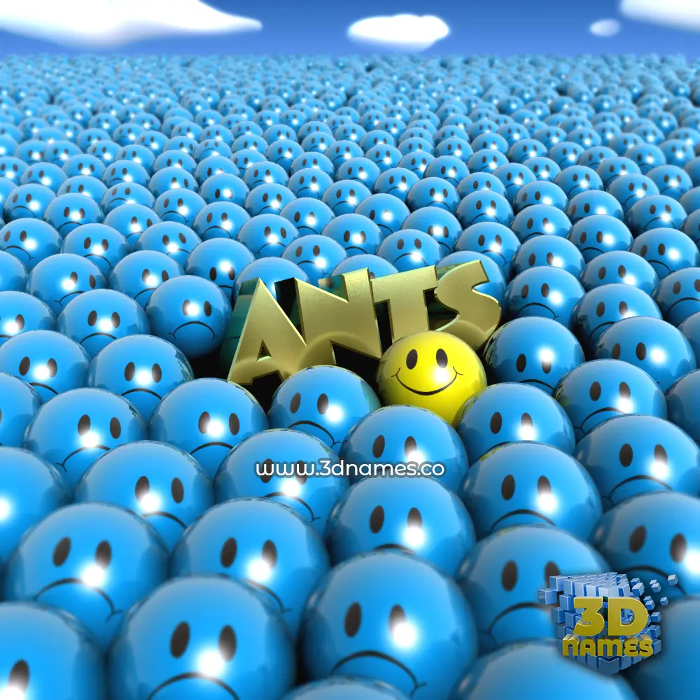 ants in Special Smileys style - 3D name wallpaper