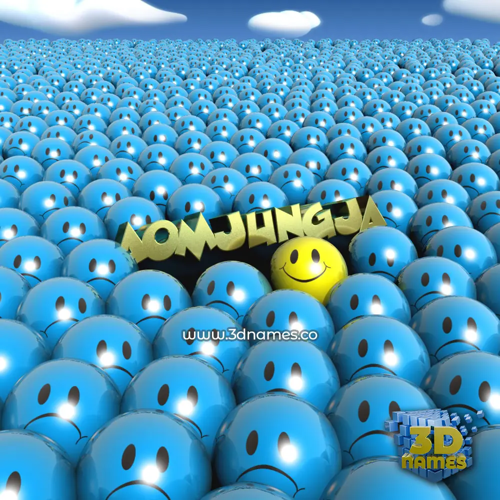 aomjungja in Special Smileys style - 3D name wallpaper