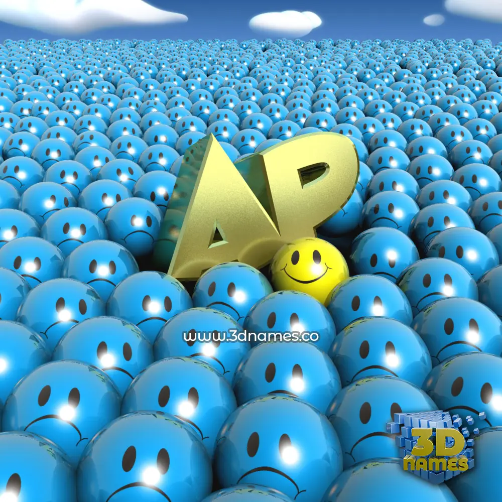 ap in Special Smileys style - 3D name wallpaper