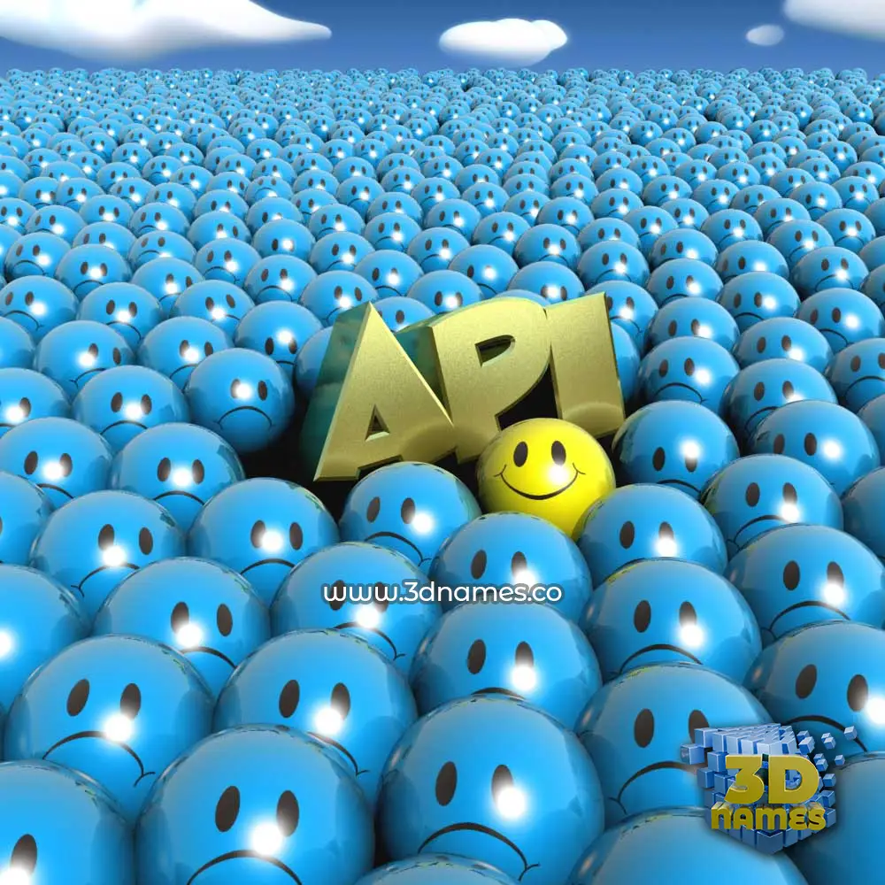 api in Special Smileys style - 3D name wallpaper