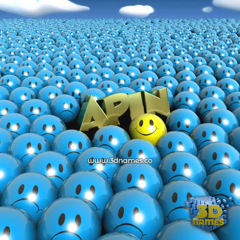 apin in Special Smileys style - 3D name wallpaper