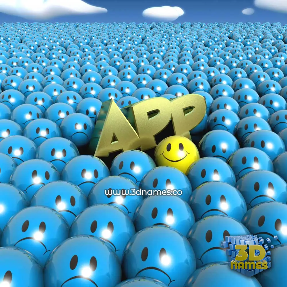 app in Special Smileys style - 3D name wallpaper