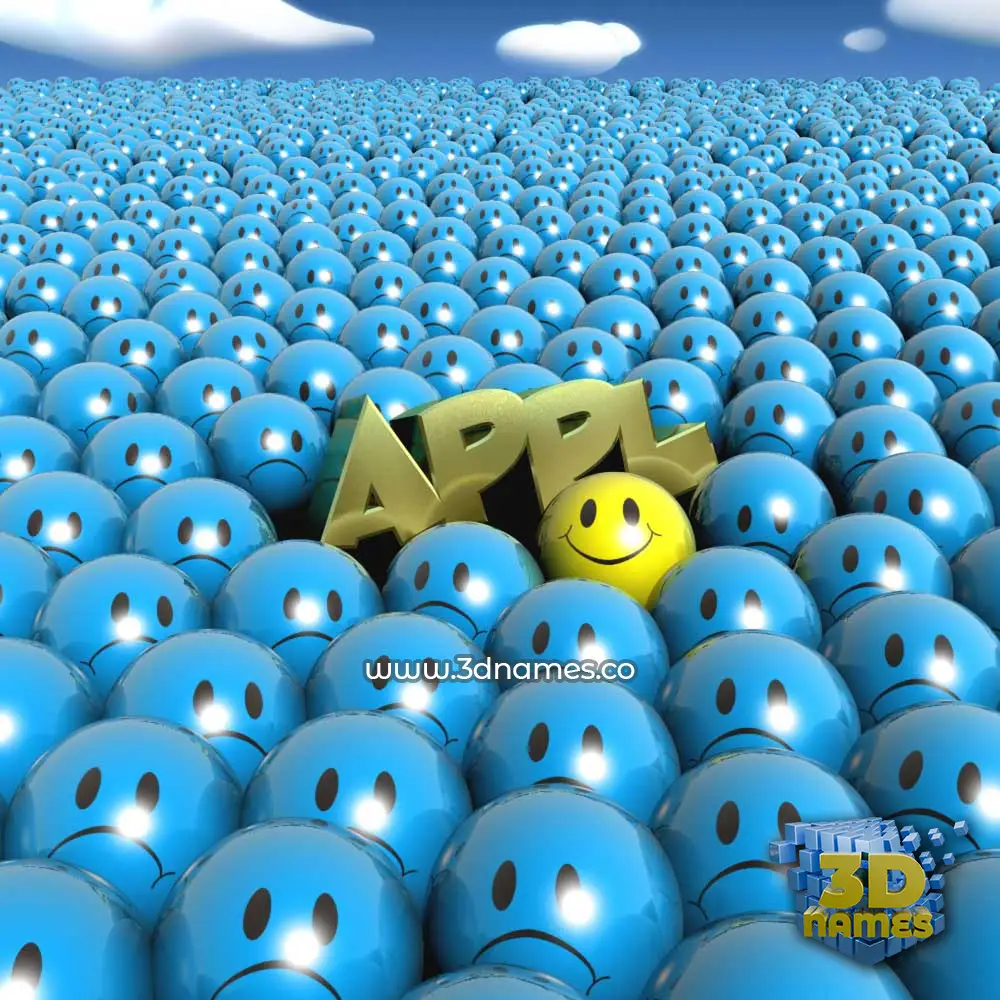 appl in Special Smileys style - 3D name wallpaper