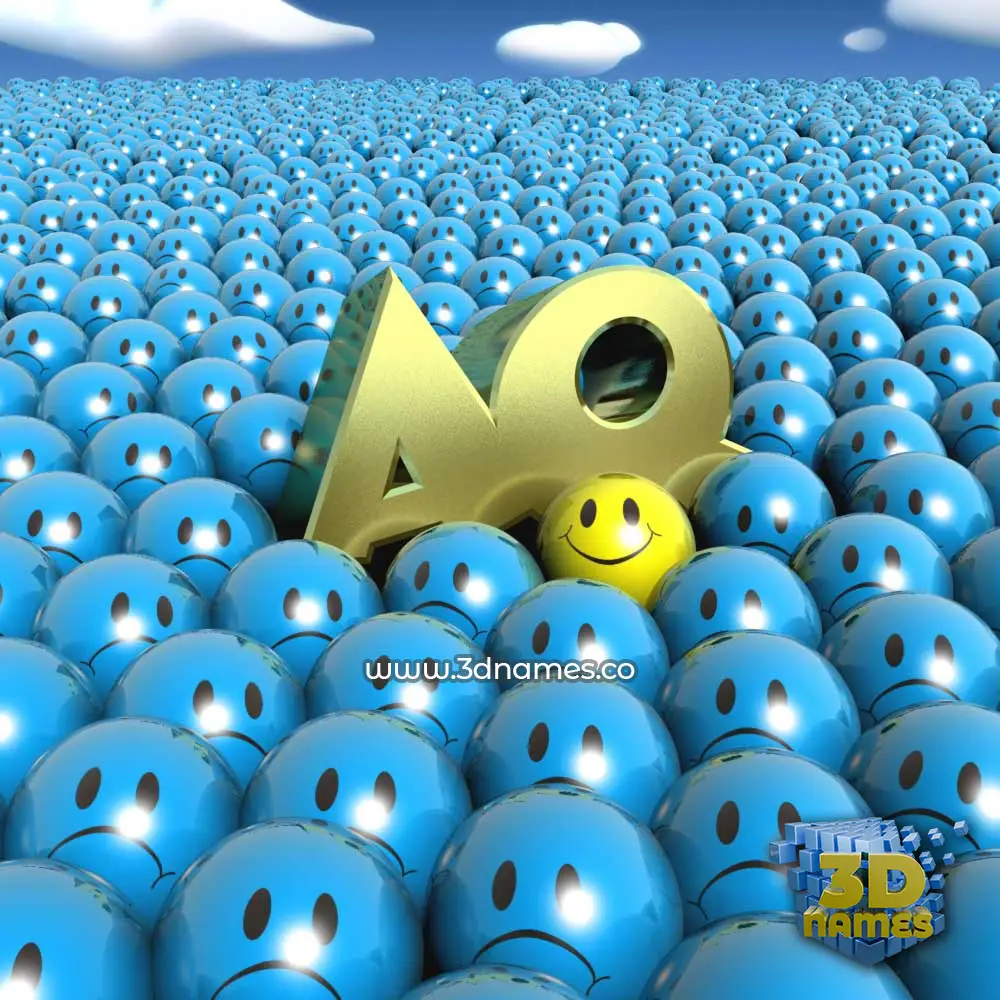 aq in Special Smileys style - 3D name wallpaper