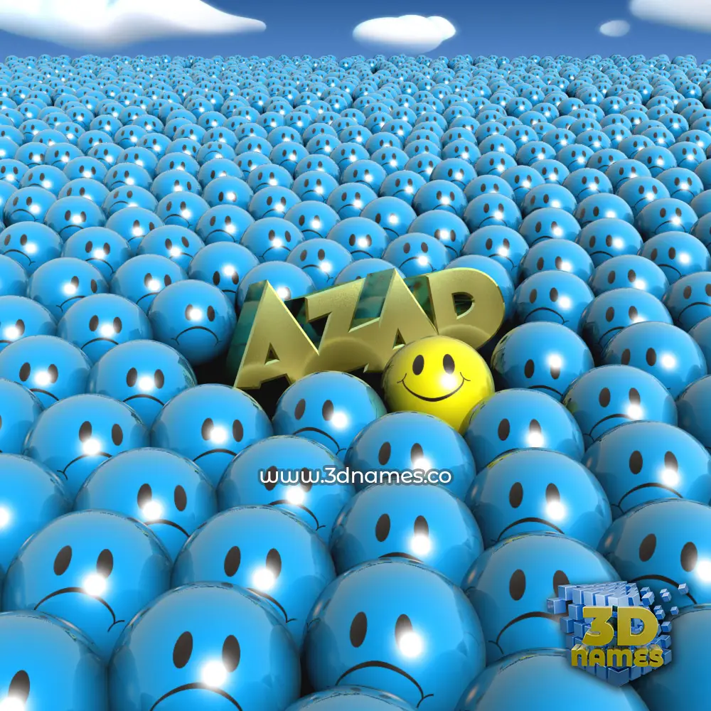 azad in Special Smileys style - 3D name wallpaper