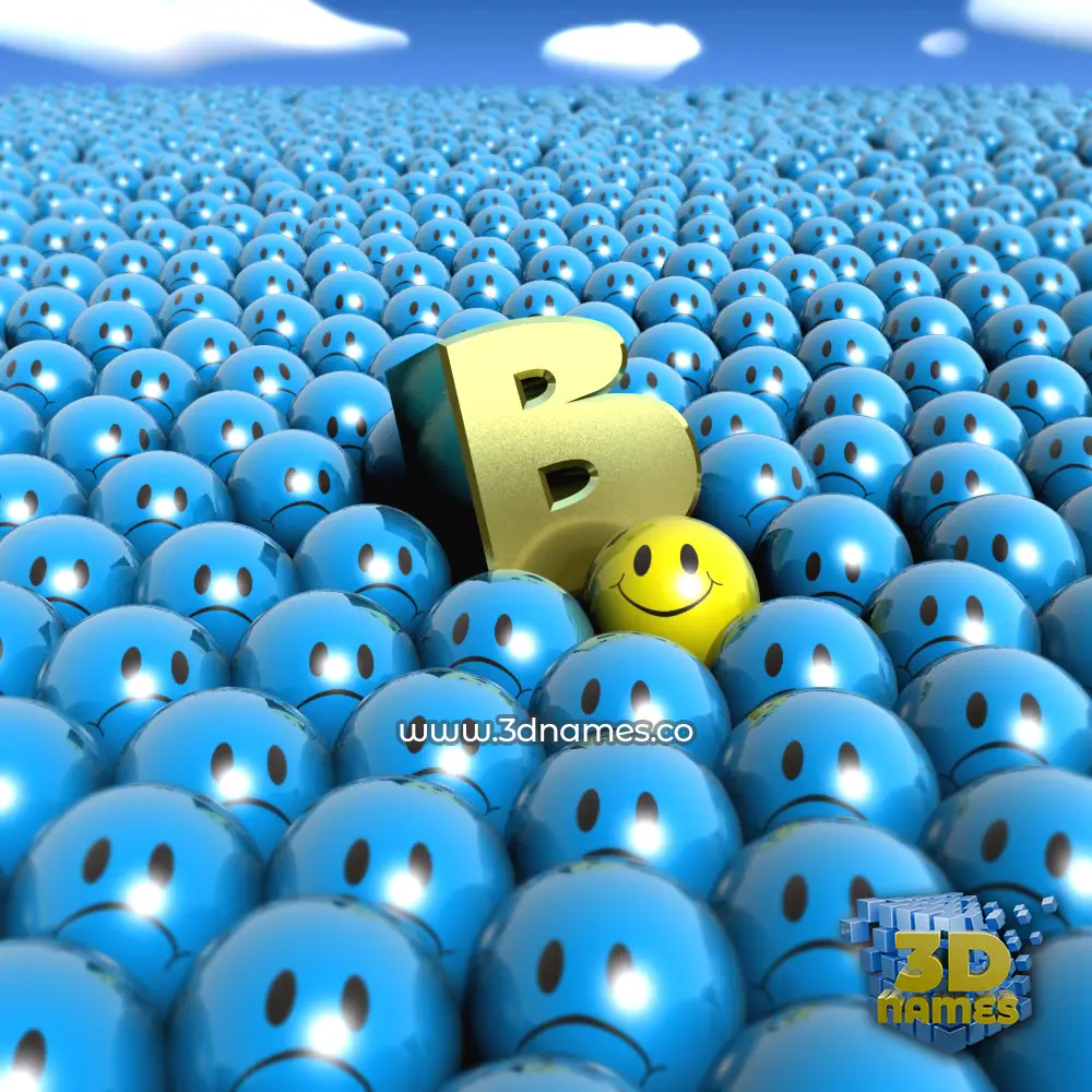 b in Special Smileys style - 3D name wallpaper