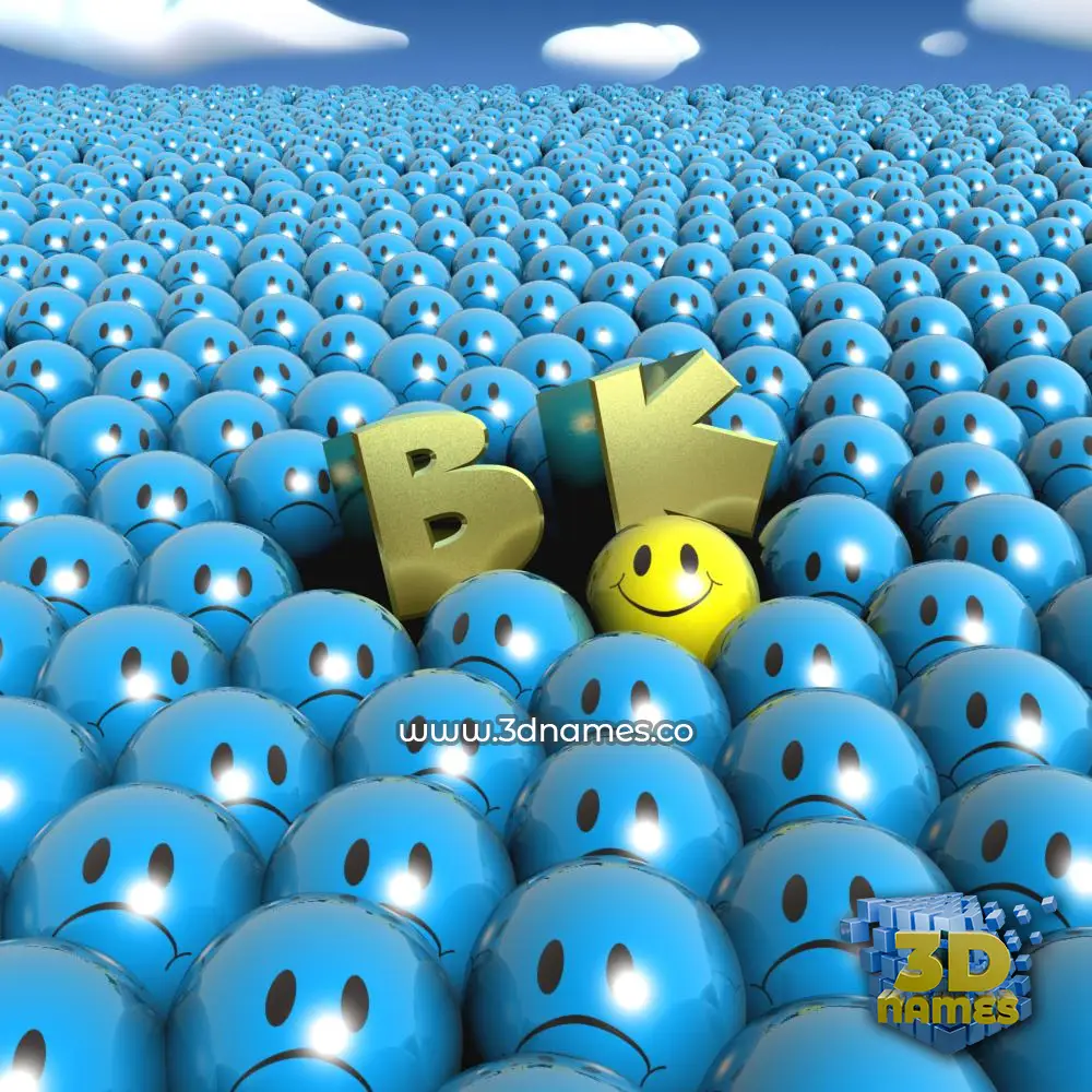 b k in Special Smileys style - 3D name wallpaper