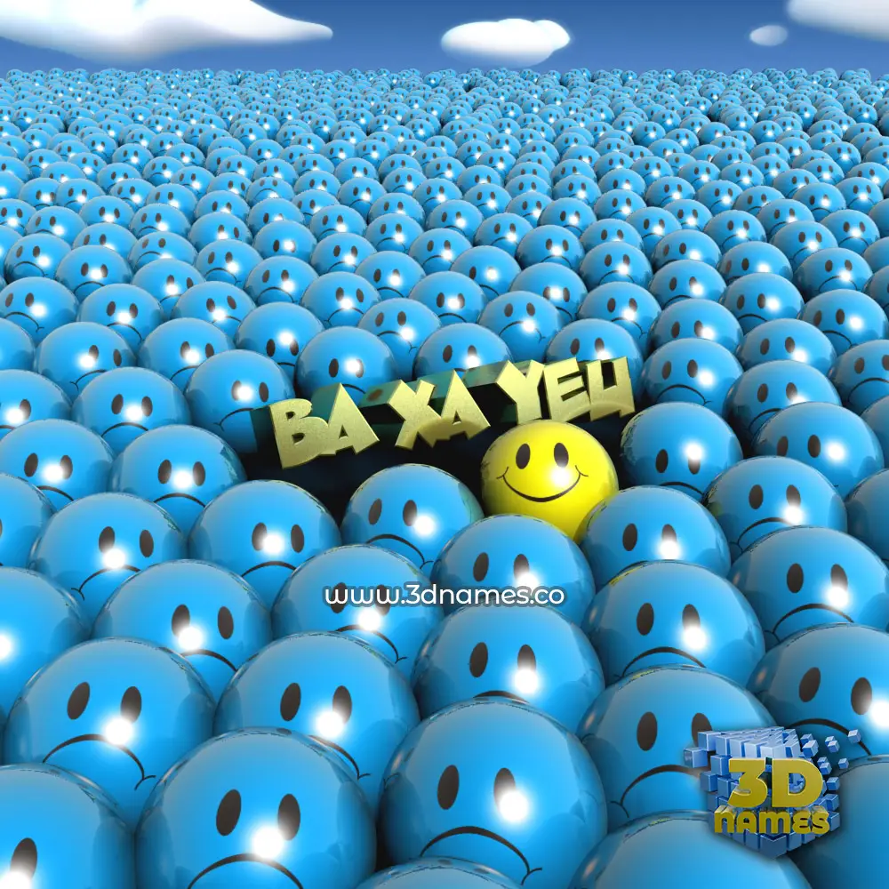 ba xa yeu in Special Smileys style - 3D name wallpaper