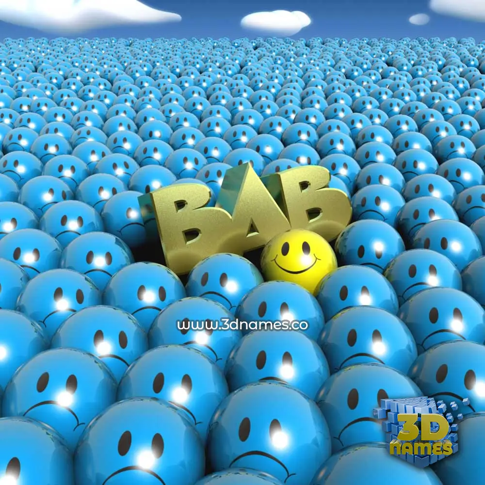 bab in Special Smileys style - 3D name wallpaper