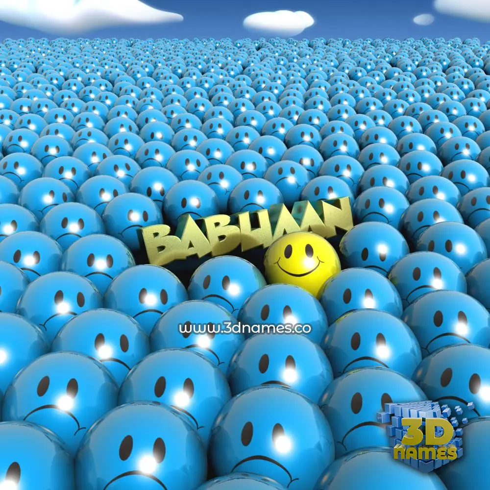 babuaan in Special Smileys style - 3D name wallpaper