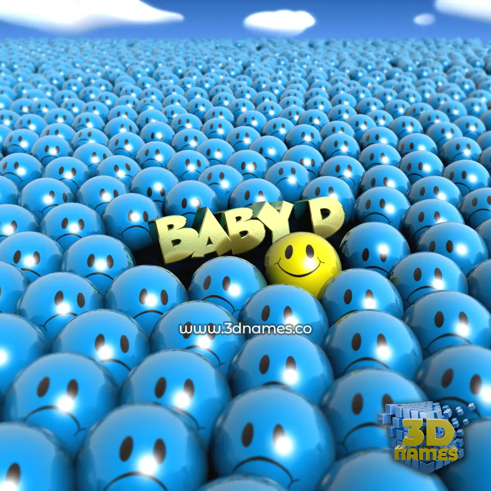 baby d in Special Smileys style - 3D name wallpaper