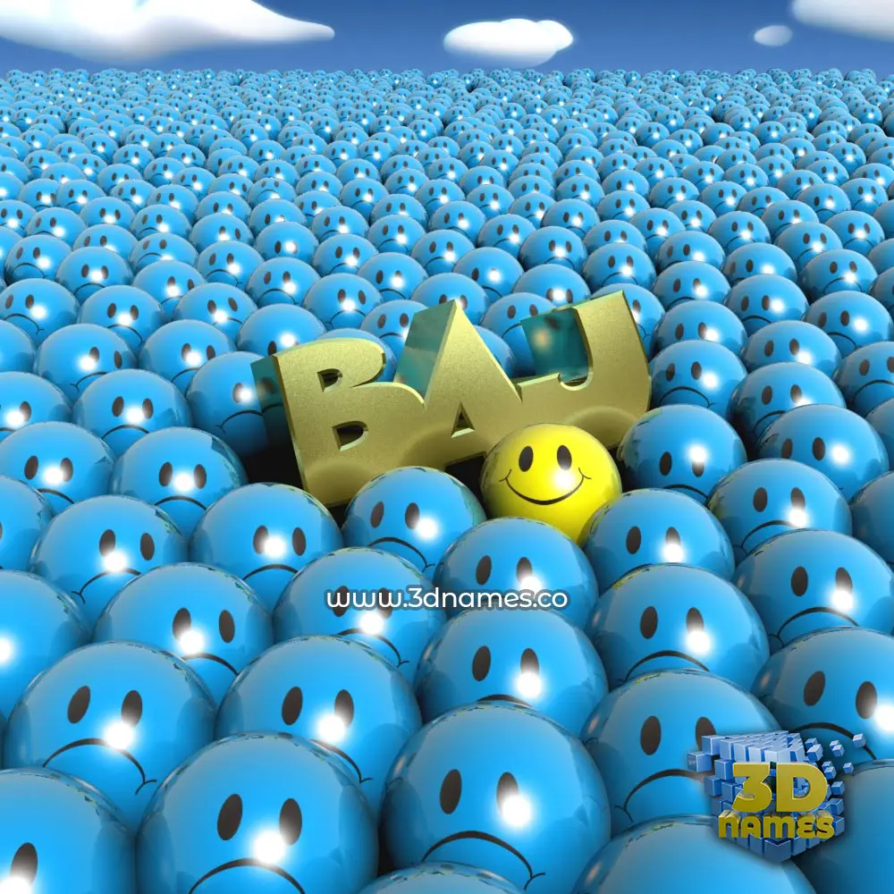 baj in Special Smileys style - 3D name wallpaper