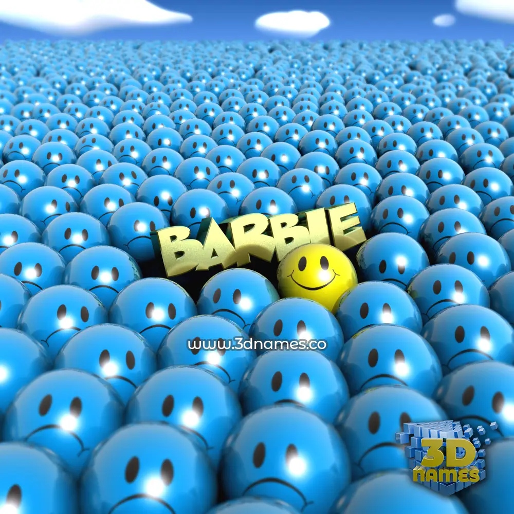 barbie in Special Smileys style - 3D name wallpaper