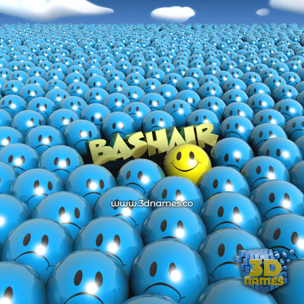 bashair in Special Smileys style - 3D name wallpaper