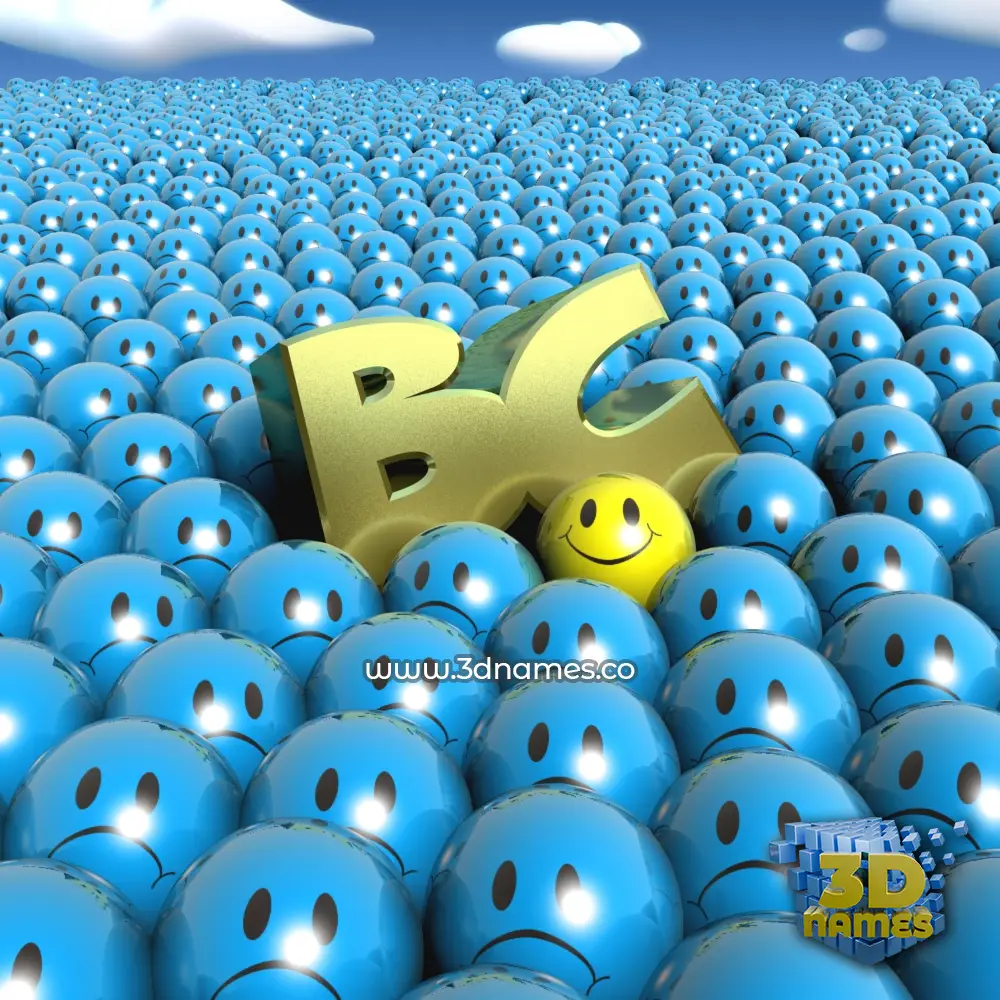 bc in Special Smileys style - 3D name wallpaper