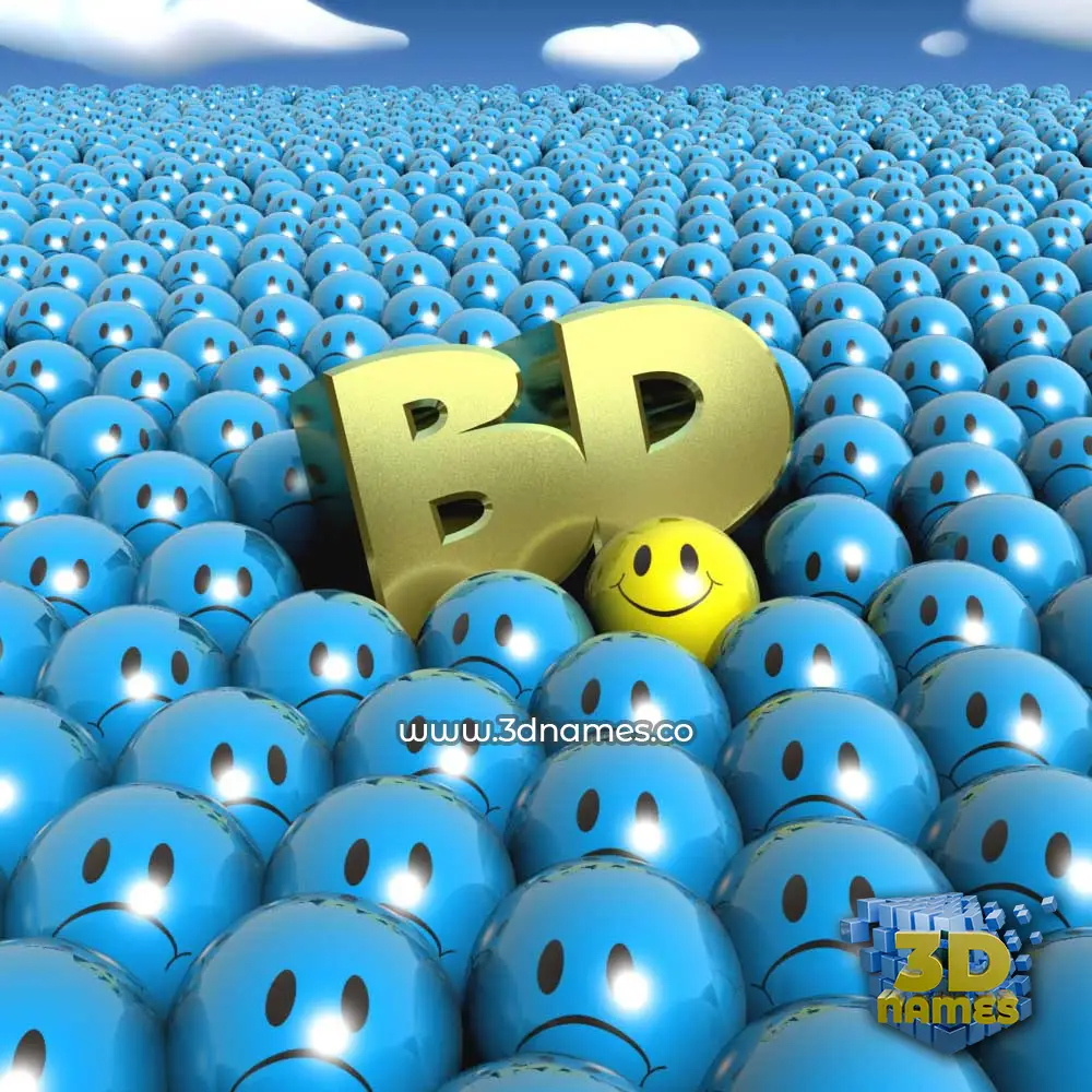 bd in Special Smileys style - 3D name wallpaper