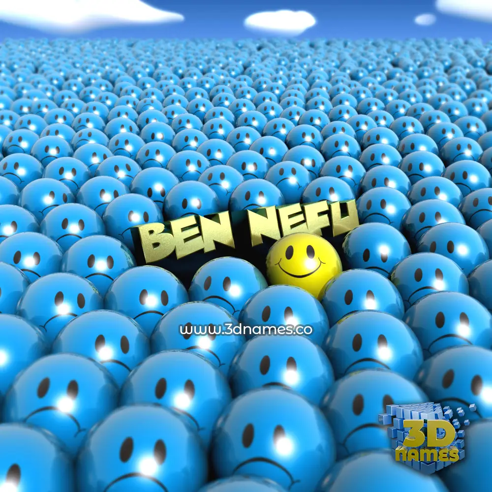ben nefu in Special Smileys style - 3D name wallpaper