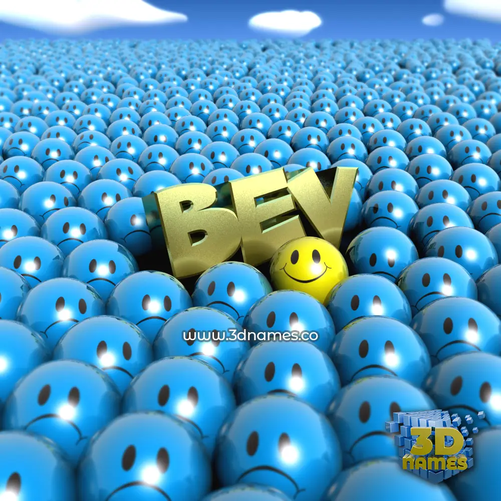 bev in Special Smileys style - 3D name wallpaper